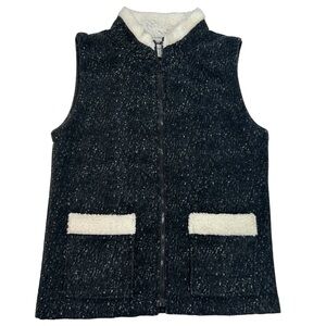 NWT Decorated Originals Sherpa Trim Fleece Vest Size M Women's